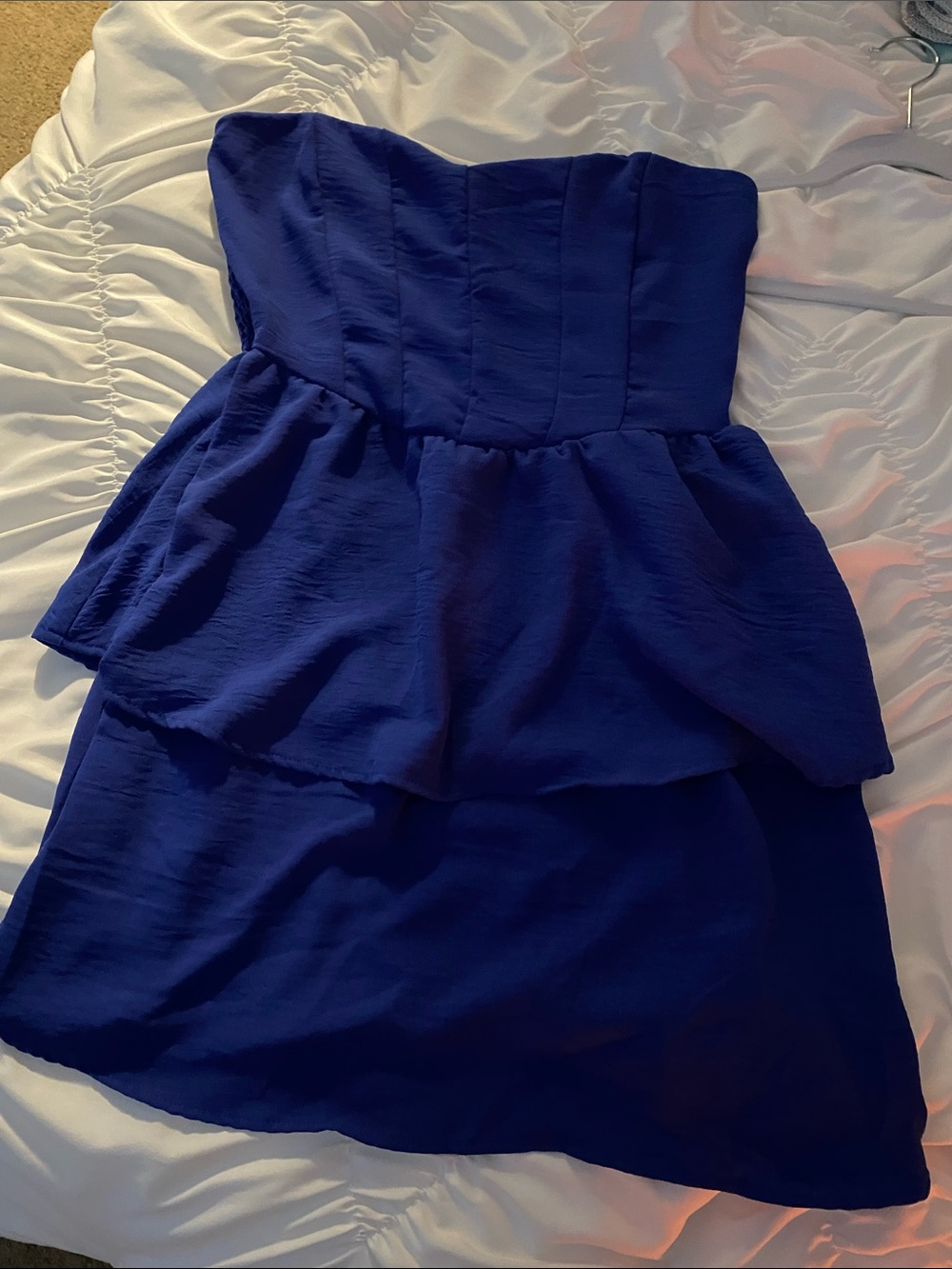 Dry Goods Strapless Peplum Party Dress - Royal Blue